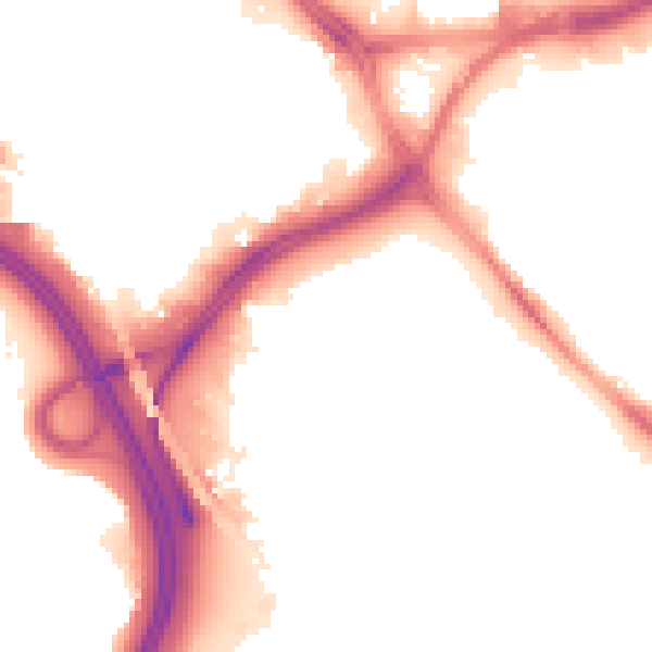 Night-time road noise heatmap for LS10 1BW