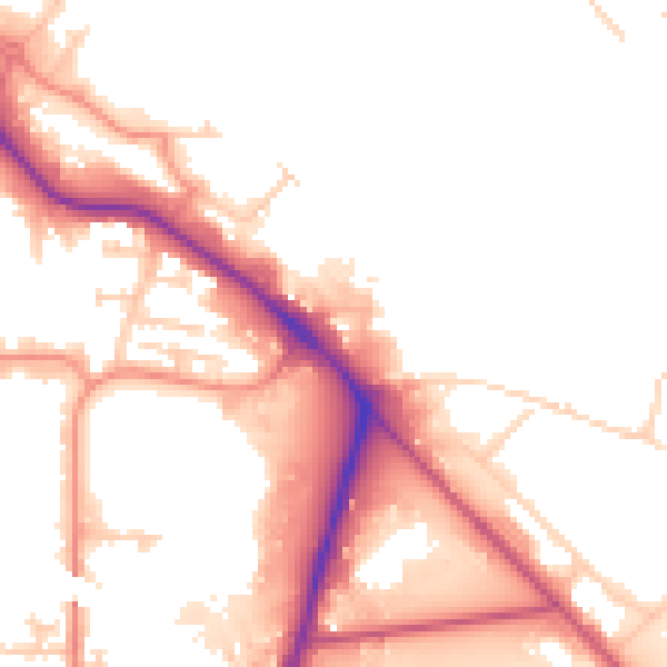 Daytime road noise heatmap for LS10 1DJ