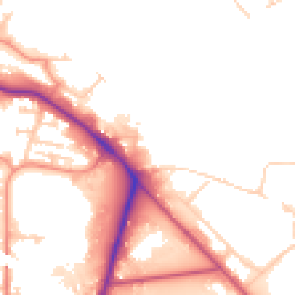 Daytime road noise heatmap for LS10 1DX