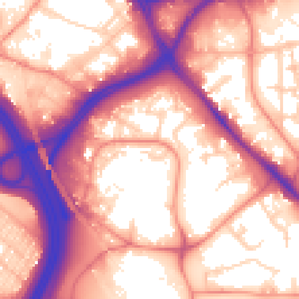 Daytime road noise heatmap for LS10 1ED