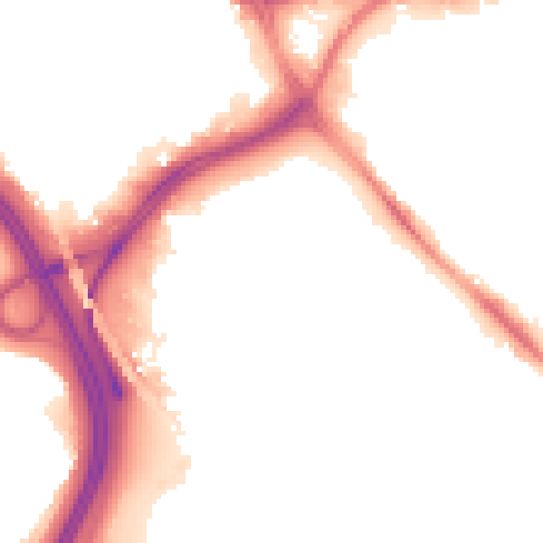 Night-time road noise heatmap for LS10 1ED