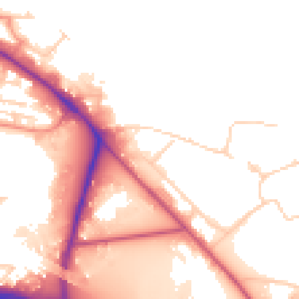 Daytime road noise heatmap for LS10 1EP