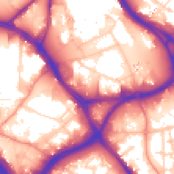 Daytime road noise heatmap for LS10 1EY