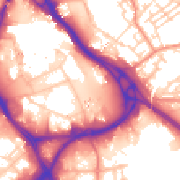 Daytime road noise heatmap for LS10 1FA