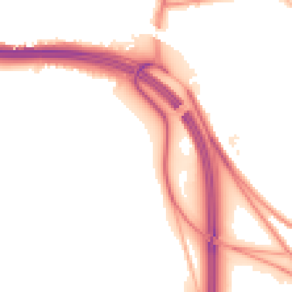 Night-time road noise heatmap for LS10 1FF