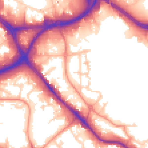 Daytime road noise heatmap for LS10 1GD