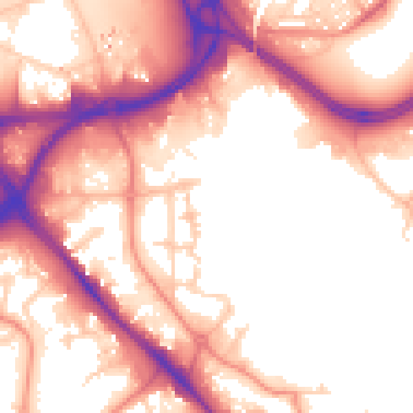Daytime road noise heatmap for LS10 1GH