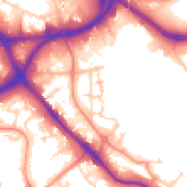 Daytime road noise heatmap for LS10 1GJ