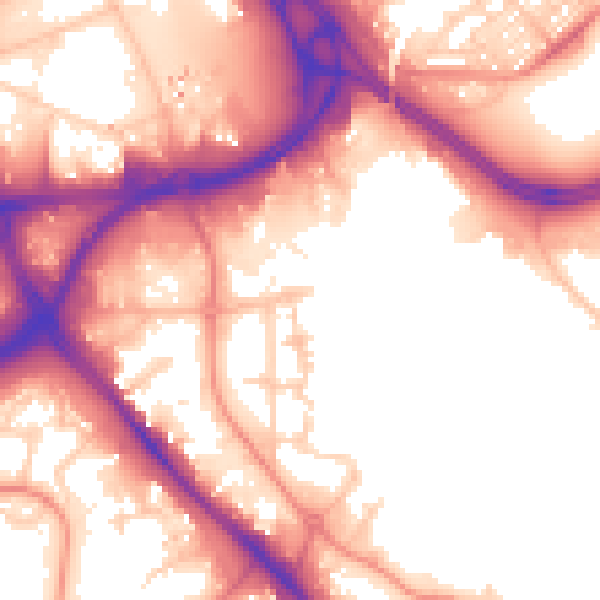 Daytime road noise heatmap for LS10 1GL