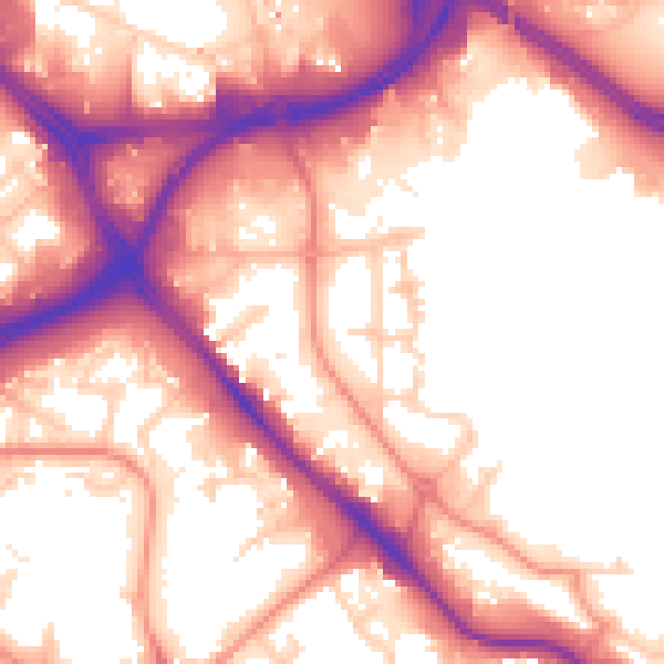 Daytime road noise heatmap for LS10 1TD