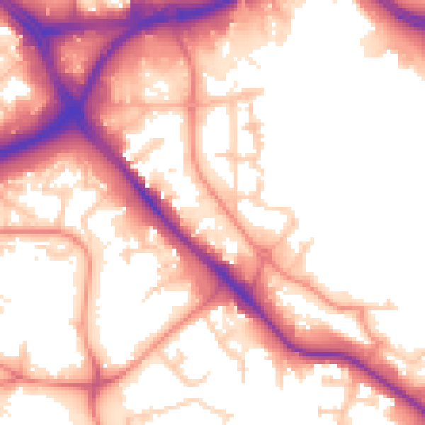 Daytime road noise heatmap for LS10 1TE