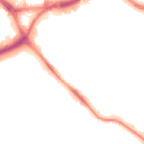 Night-time road noise heatmap for LS10 1TE