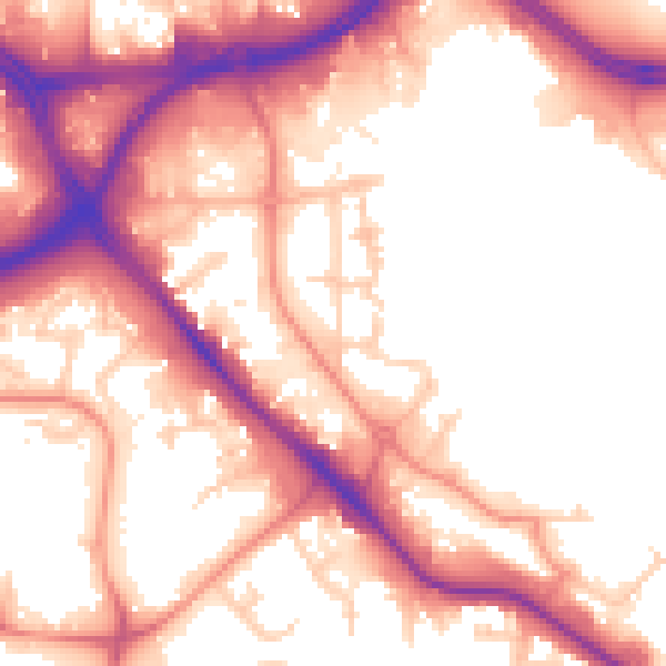 Daytime road noise heatmap for LS10 1TF