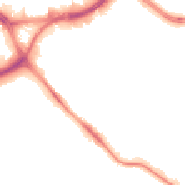 Night-time road noise heatmap for LS10 1TF