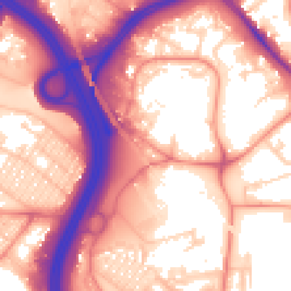 Daytime road noise heatmap for LS10 2AS