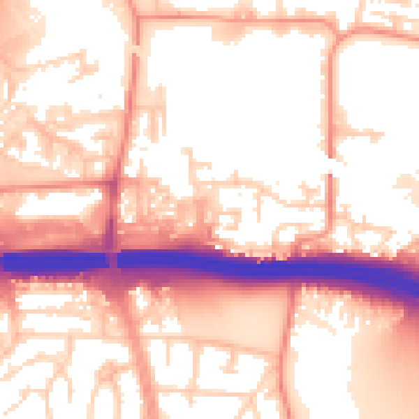Daytime road noise heatmap for LS10 2EF