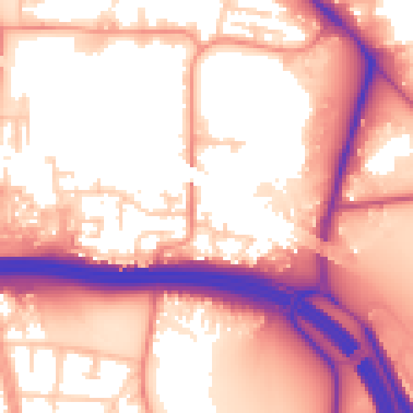 Daytime road noise heatmap for LS10 2HB