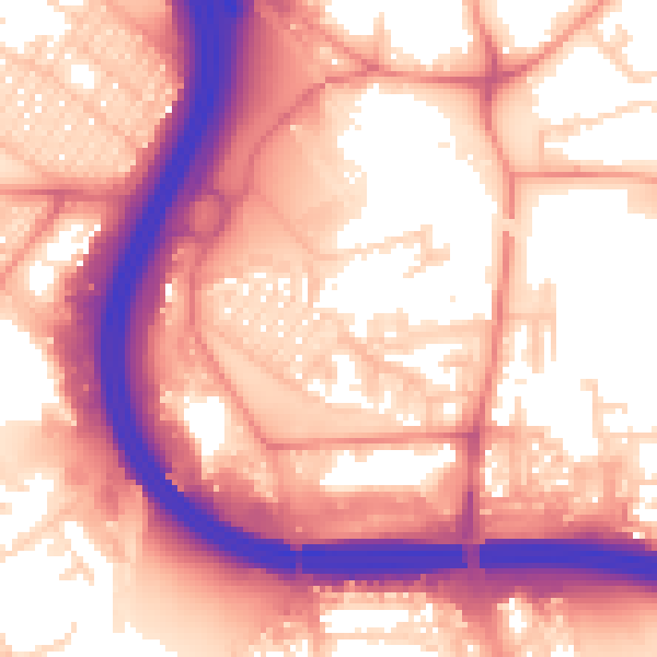 Daytime road noise heatmap for LS10 2NB