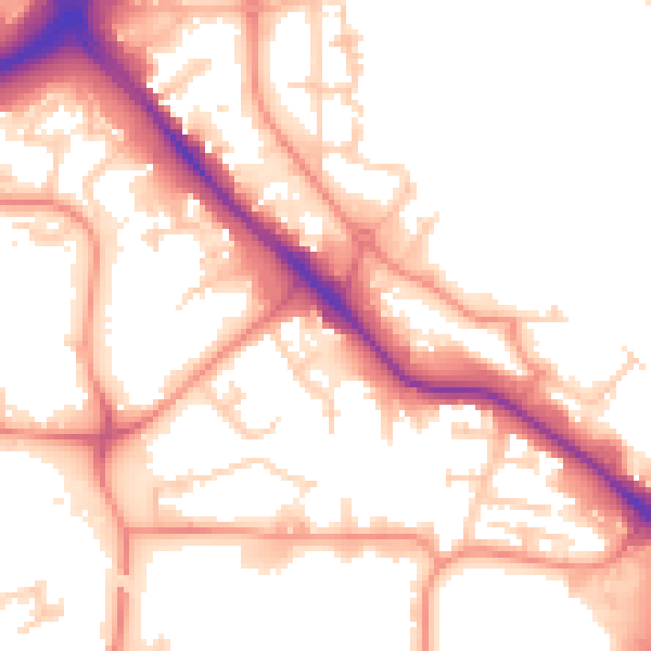 Daytime road noise heatmap for LS10 2PD