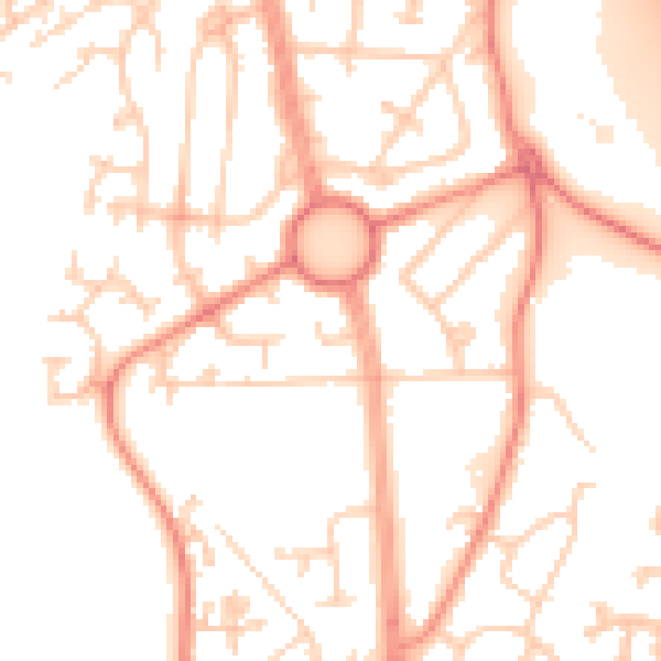 Daytime road noise heatmap for LS10 3HN
