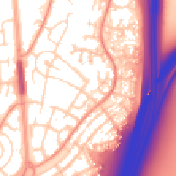 Daytime road noise heatmap for LS10 3JS