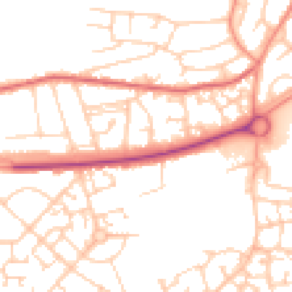 Daytime road noise heatmap for LS10 3LT