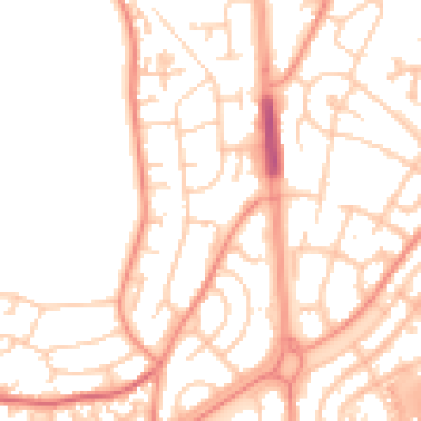 Daytime road noise heatmap for LS10 3PP