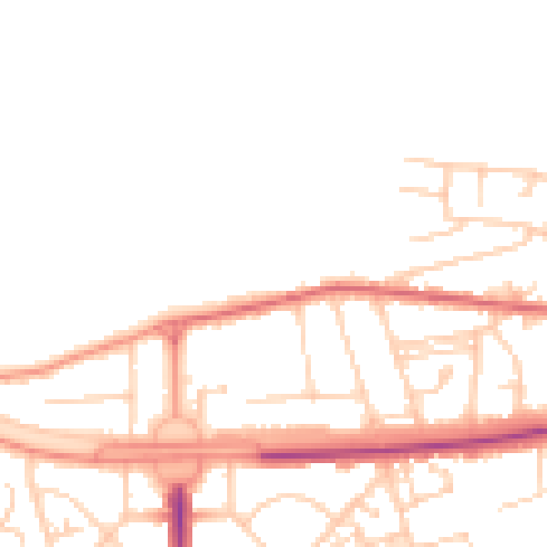 Daytime road noise heatmap for LS10 3TQ
