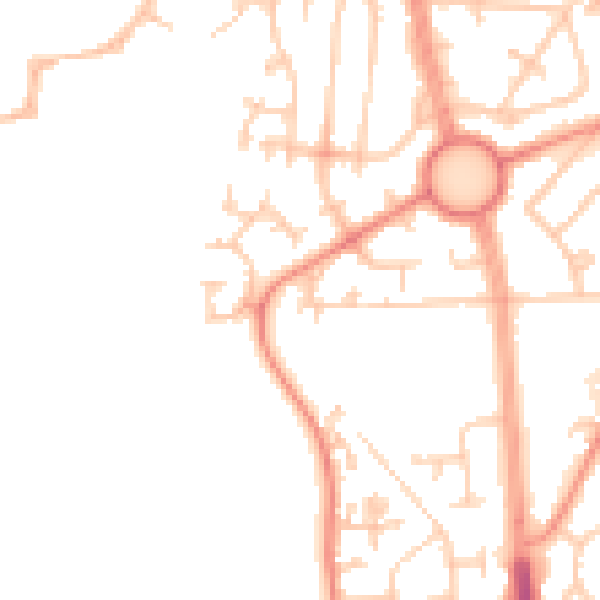 Daytime road noise heatmap for LS10 3XQ