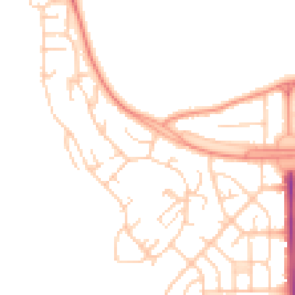 Daytime road noise heatmap for LS10 4PY