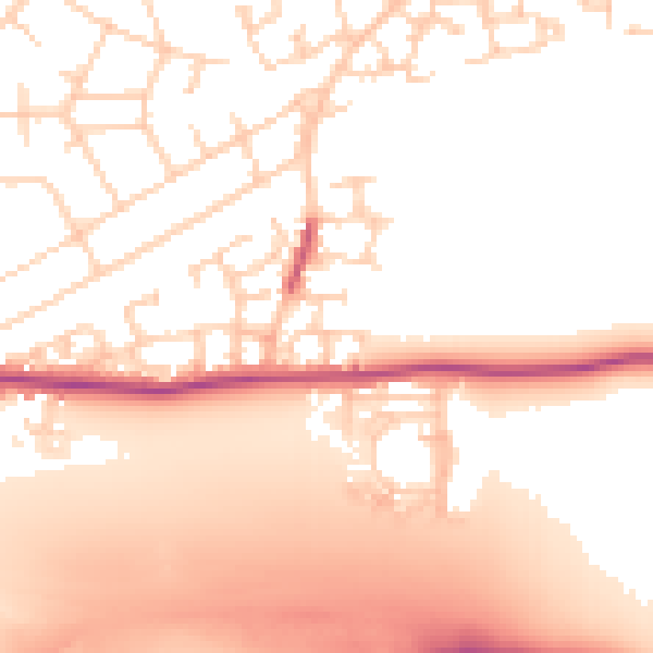 Daytime road noise heatmap for LS10 4UQ