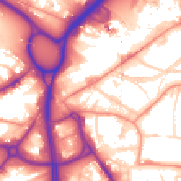 Daytime road noise heatmap for LS12 1AA