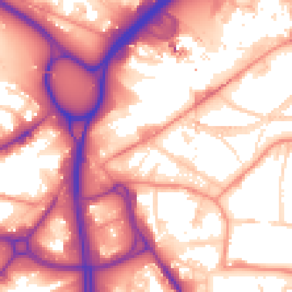 Daytime road noise heatmap for LS12 1AB