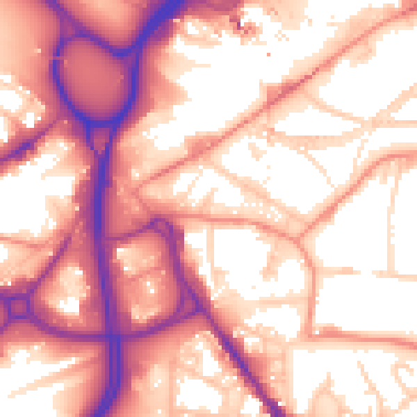 Daytime road noise heatmap for LS12 1AL