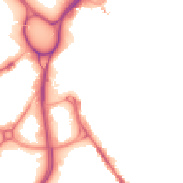 Night-time road noise heatmap for LS12 1AL