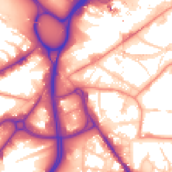 Daytime road noise heatmap for LS12 1AN