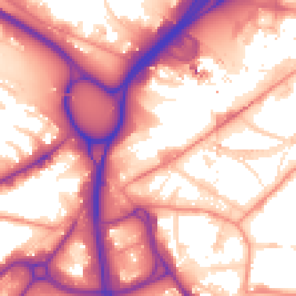 Daytime road noise heatmap for LS12 1AQ