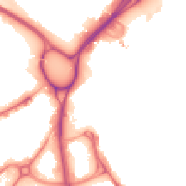 Night-time road noise heatmap for LS12 1AQ