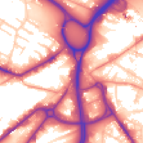 Daytime road noise heatmap for LS12 1AS