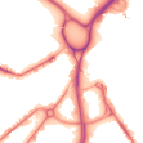 Night-time road noise heatmap for LS12 1AS