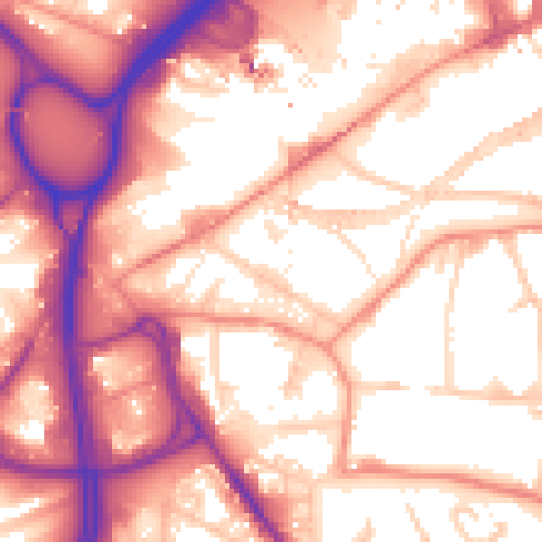 Daytime road noise heatmap for LS12 1AW