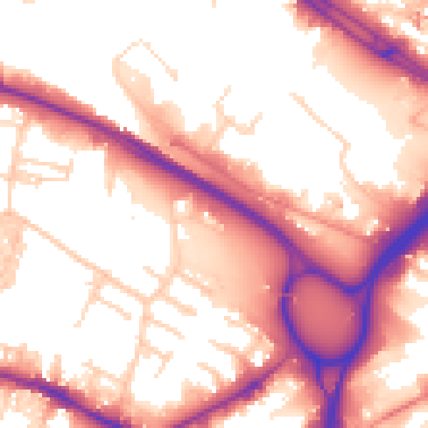 Daytime road noise heatmap for LS12 1AZ