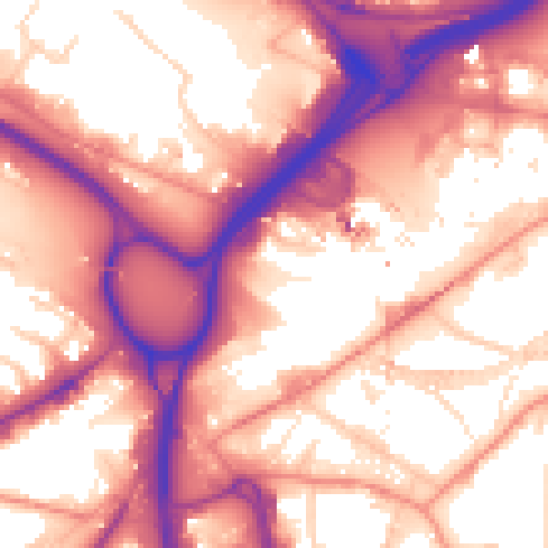 Daytime road noise heatmap for LS12 1BN