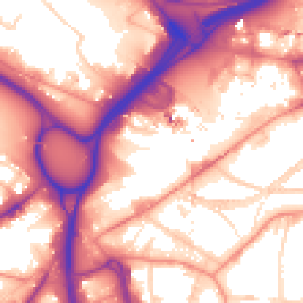 Daytime road noise heatmap for LS12 1BX