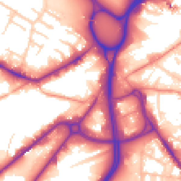 Daytime road noise heatmap for LS12 1DB