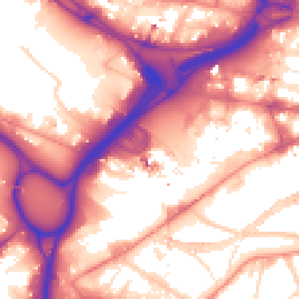 Daytime road noise heatmap for LS12 1DD