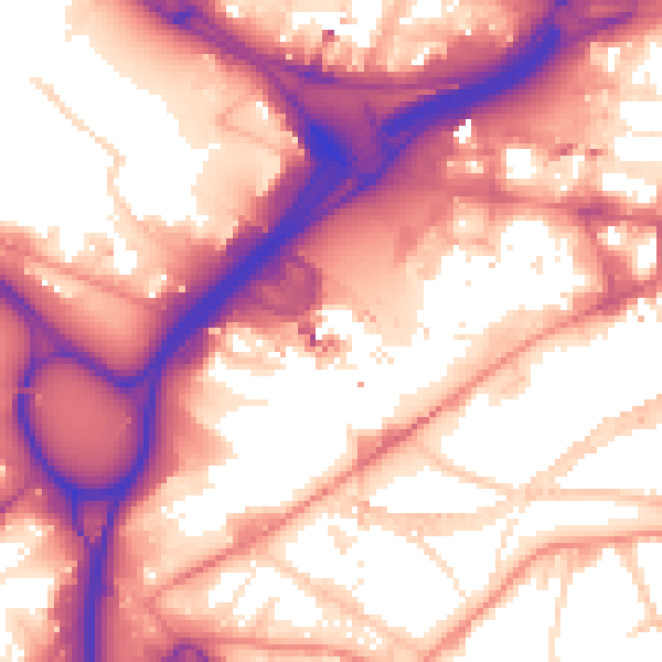 Daytime road noise heatmap for LS12 1DJ
