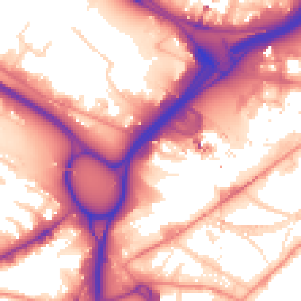 Daytime road noise heatmap for LS12 1DR