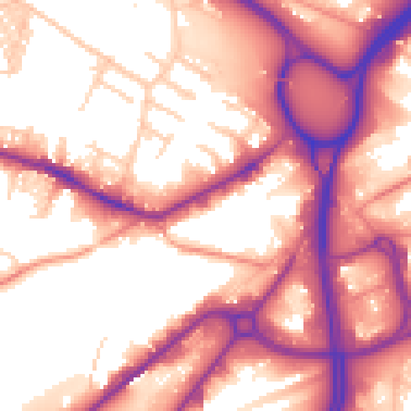 Daytime road noise heatmap for LS12 1DX