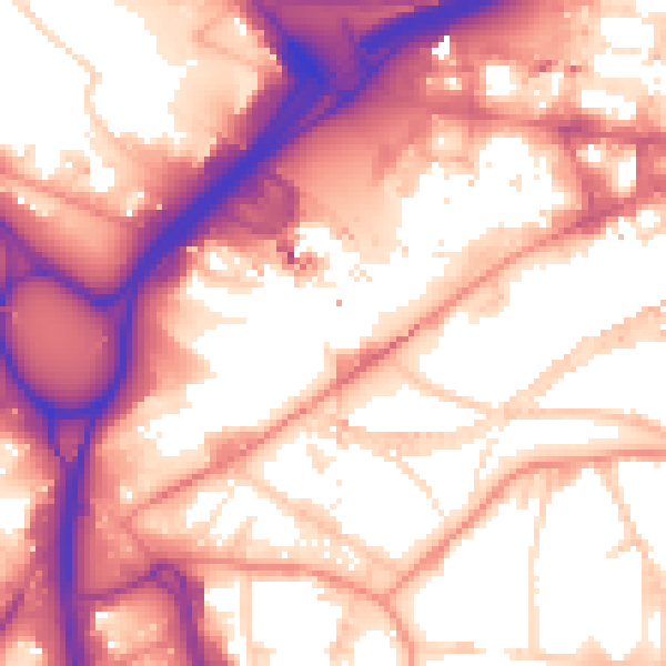 Daytime road noise heatmap for LS12 1EE